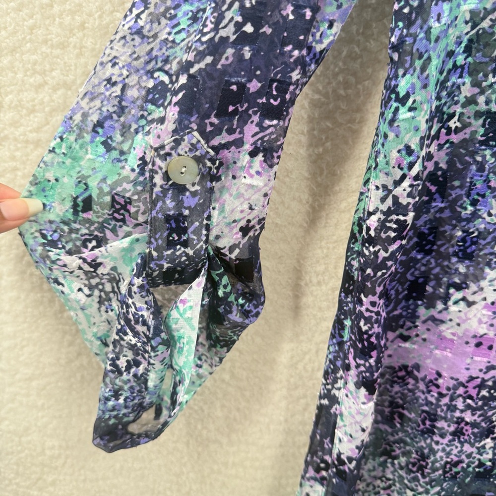 Women's Ruby Rd. Multicolor Abstract Blouse Butto… - image 5